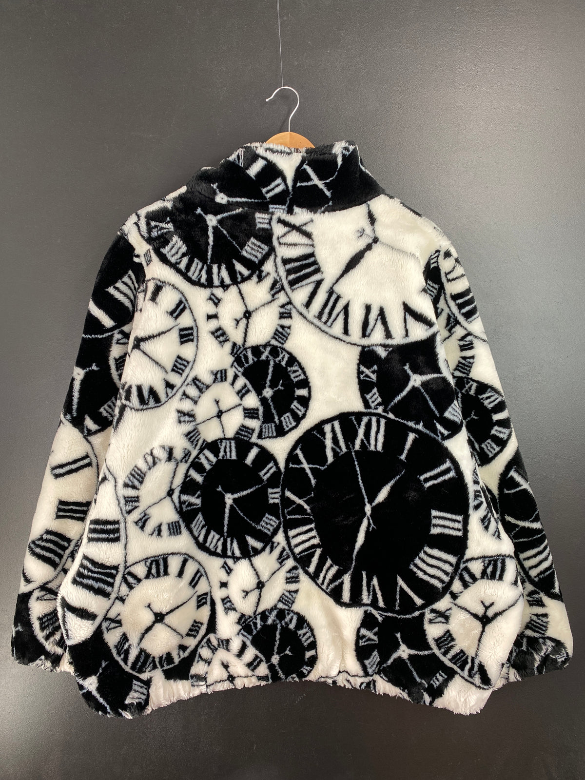 Vintage BRACKET CLOCK (No tag) Approx. Size XL Zip Up Fleece Jacket ...