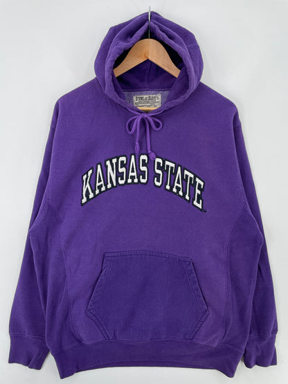 Vintage KANSAS STATE Size L Vintage College Hoodie Sweat-Shirt / E3657S