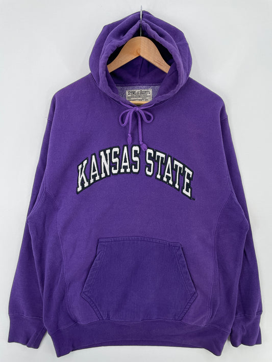 Vintage KANSAS STATE Size L Vintage College Hoodie Sweat-Shirt / E3657S