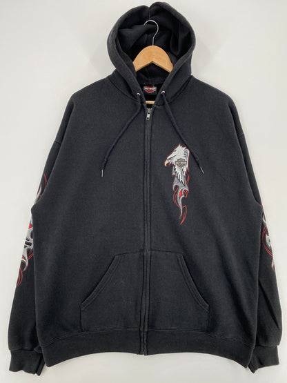 1998 HARLEY DAVIDSON Size Approx.XL Vintage Zip-Up Hoodie Sweat-Shirts / A3972