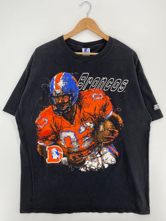 1996 STARTER x DENVER BRONCOS Made in USA Size XL Vintage NFL T-shirt / A4530