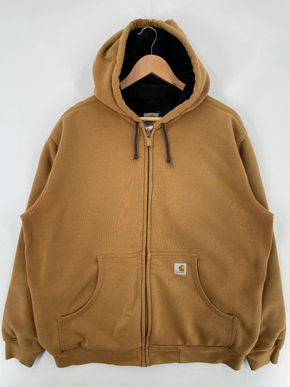 Vintage CARHARTT Size L Hoodie Zip-up Sweat-Shirt / E2639S
