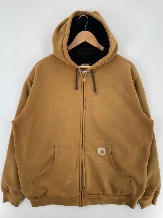 Vintage CARHARTT Size L Hoodie Zip-up Sweat-Shirt / E2639S