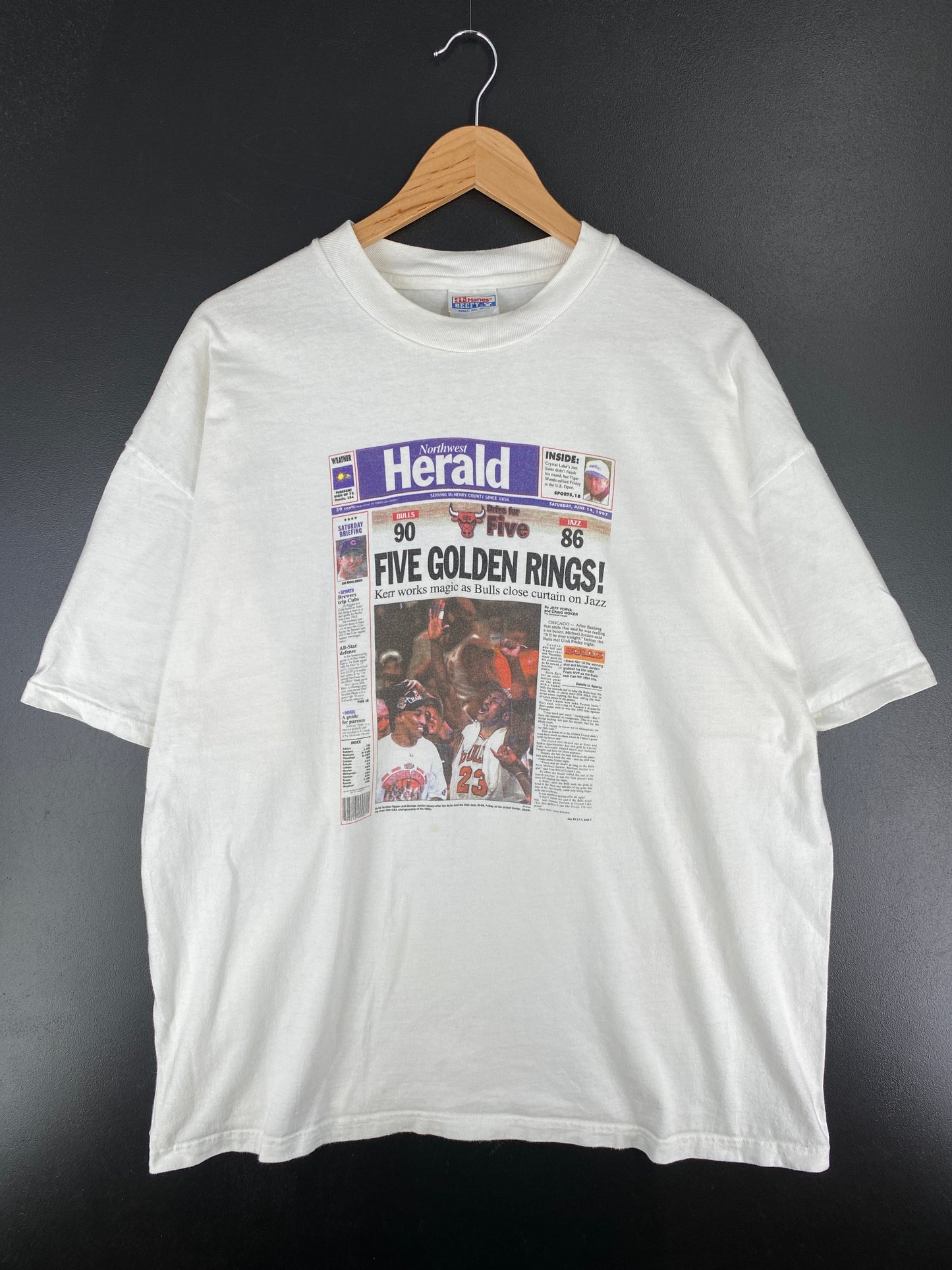 90's CHICAGO BULLS Size XXL Vintage NBA T-Shirt / A4829