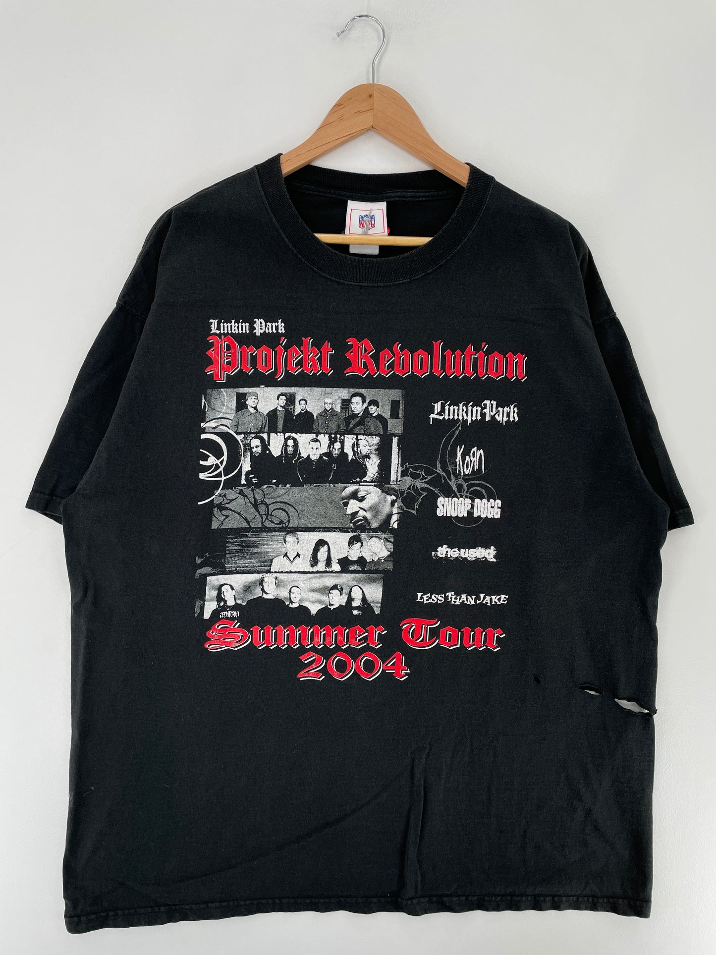 2004 LINKIN PARK x KORN x SNOOP DOGG x THE USED x LESS THAN JAKE Size Approx.XXL Vintage Music T-Shirt / E5807T
