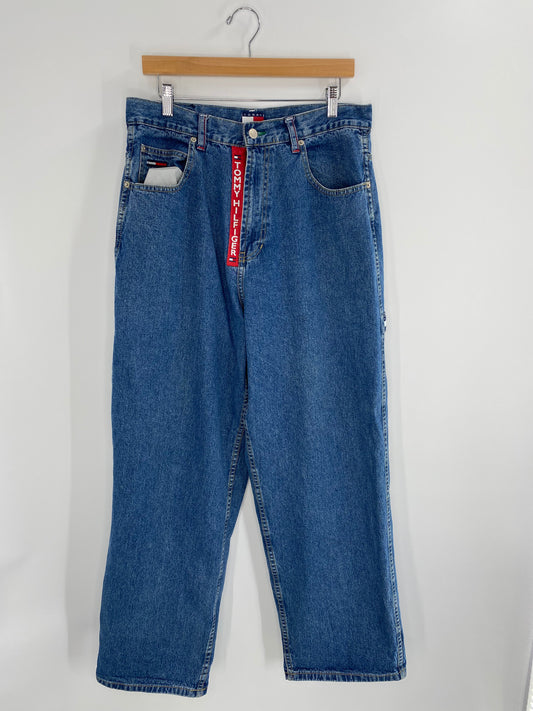 90's TOMMY JEANS Size W33xL30 Vintage Denim Pants / A1385