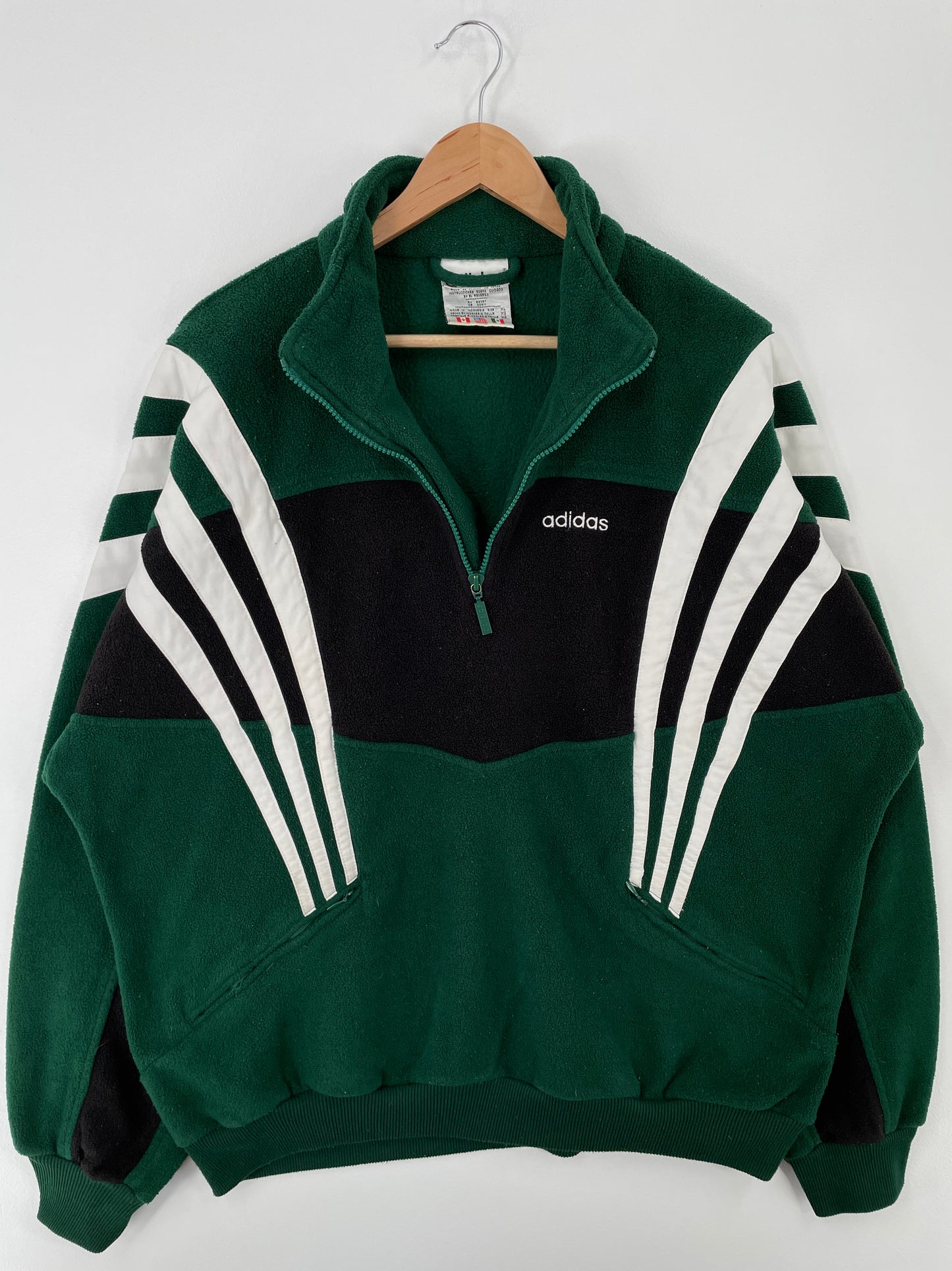90's ADIDAS Size XL Vintage Half Zip-up Fleece / A9237