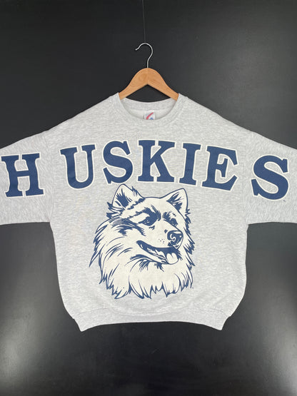 90's UCONN HUSKIES Made in USA Size XL Vintage College Sweat-shirt / A9970