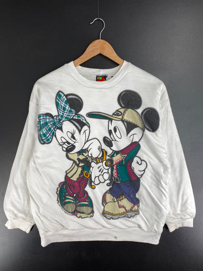 .90's DISNEY MICKEY AND MINNIE Size Approx.M Vintage Sweat-shirt / E2134S
