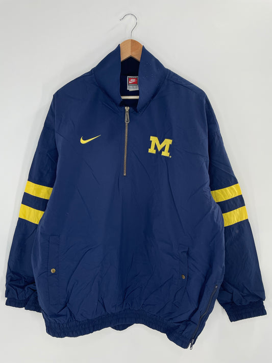 90’s NIKE MICHIGAN Size XL Vintage Half-up Nylon Jacket  / K7263