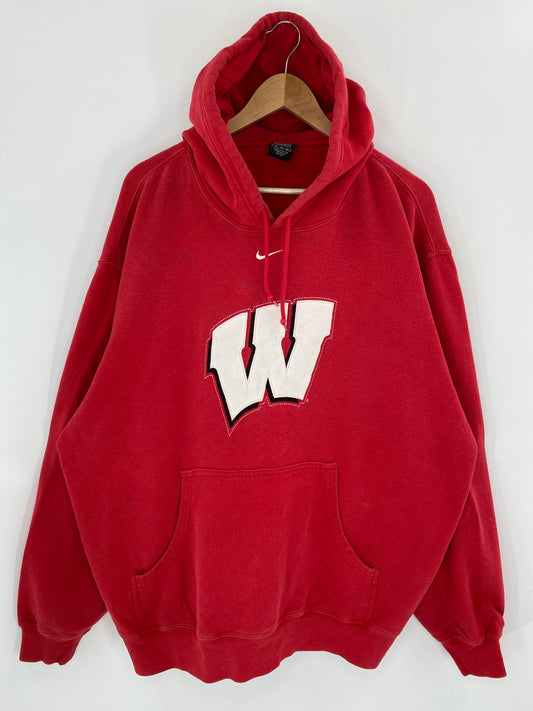 00' NIKE UNIVERSITY OF WISCONSIN Size XXL Vintage Hoodie Sweat-Shirt / K6114
