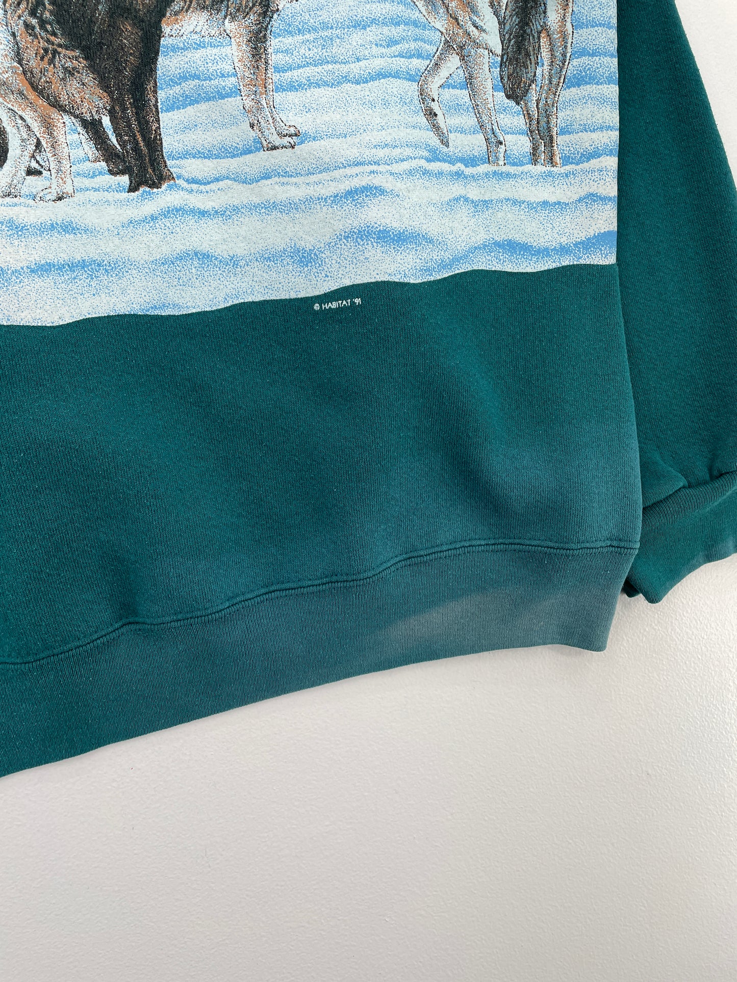 90's WOLF Made in USA Size XL Vintage Animal Sweat-Shirt / E1029