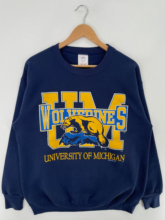 90's MICHIGAN WOLVERINES Made in USA Size L Vintage College Sweat-shirt / E2900S