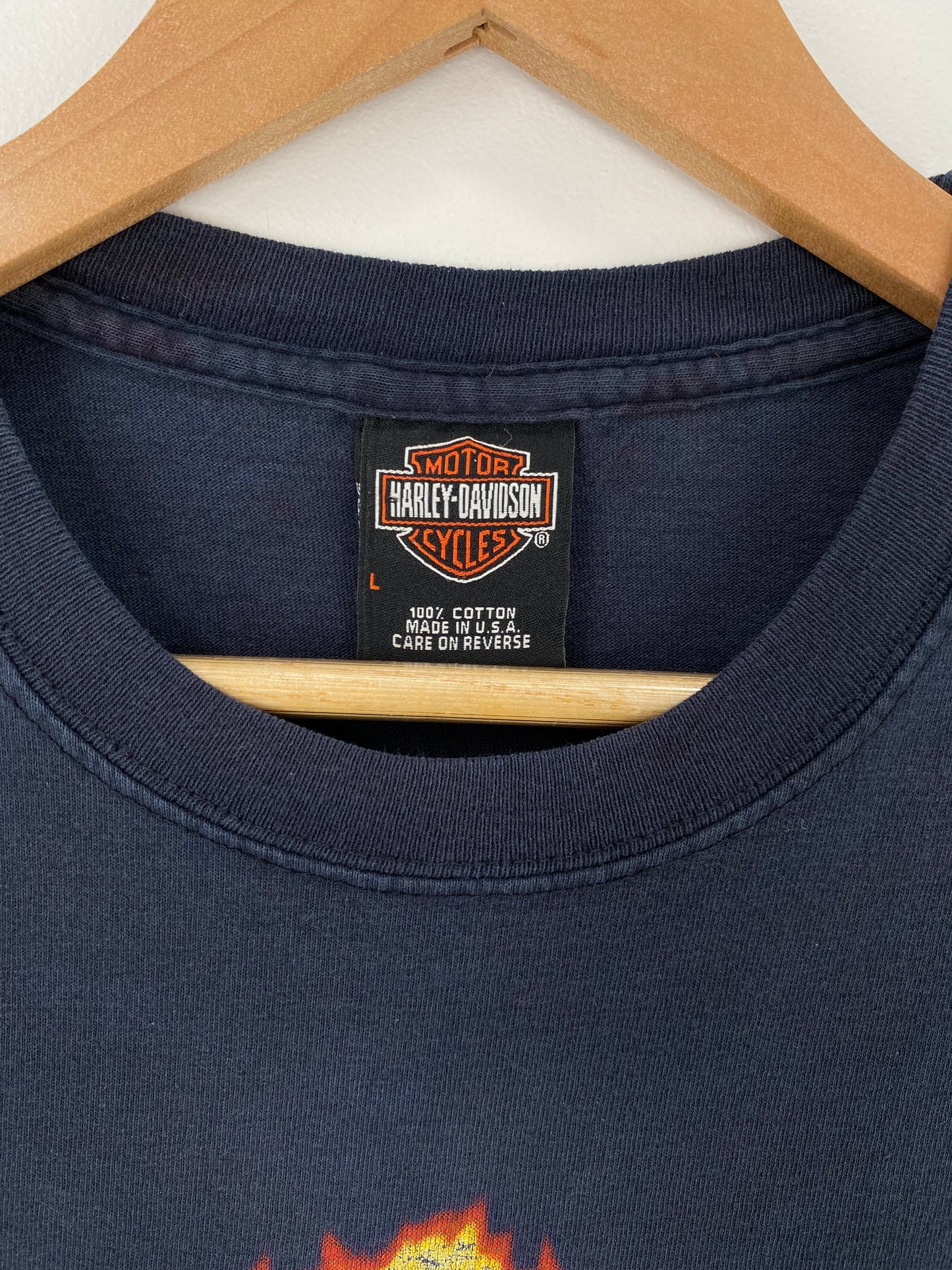 2001 HARLEY DAVIDSON Made in USA Size L Vintage Long Sleeve T-Shirt / A676