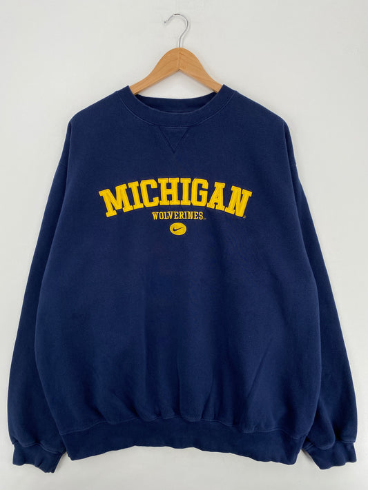 00' NIKE UNIVERSITY OF MICHIGAN Size XL Vintage College Sweat-Shirts / A5353