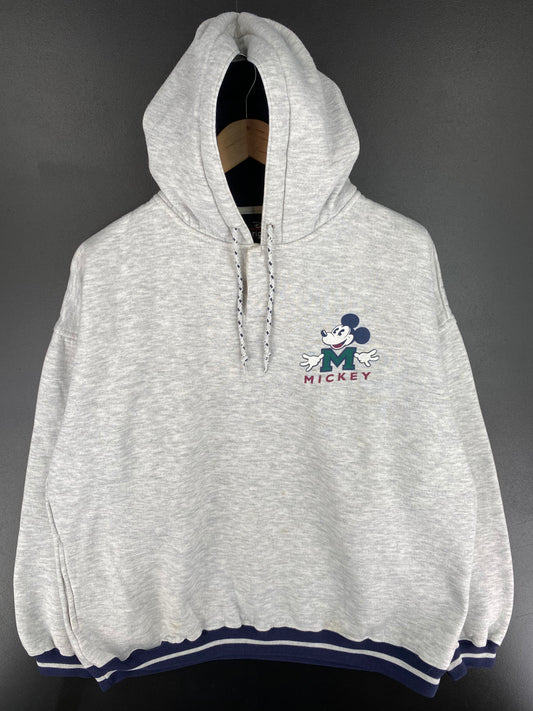 90’s DISNEY MICKEY Size L-XL Vintage Button Down Hoodie Sweat-Shirts / A438