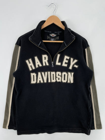 Vintage HARLEY DAVIDSON Size M Vintage Half zip Sweat-Shirt / E3185S