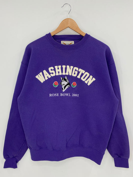 2001 WASHINGTON ROSE BOWL Made in USA Size L Vintage Sweat-Shirt / K7450