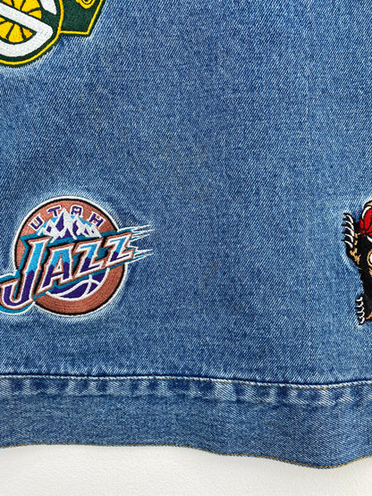 2003 NBA TEAM LOGOS Size XXXL Vintage Denim Jacket / A5771