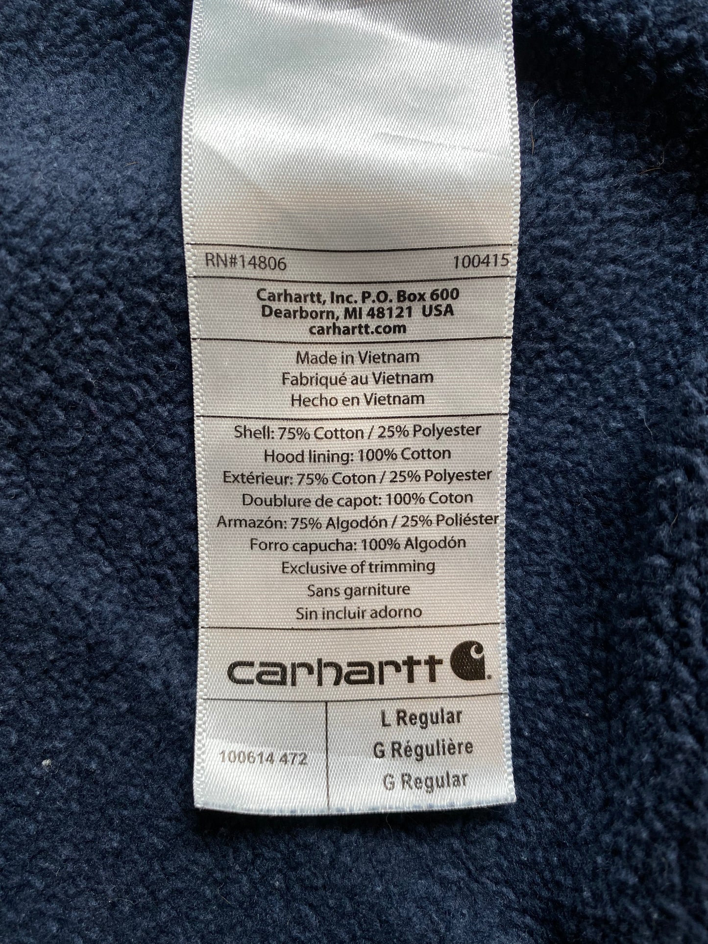 Vintage CARHARTT Size L Zip-Up Hoodie Sweat-Shirt  / A1648