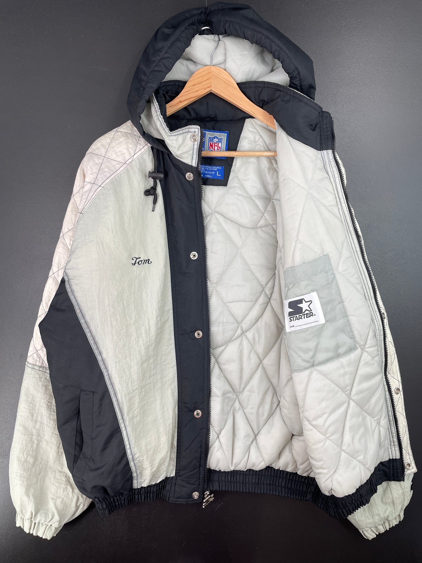 90’s STARTER x RAIDERS Size L NFL Padded Nylon Jacket / A8274