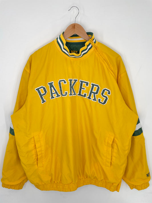 Vintage GREEN BAY PACKERS Size XL NFL Reversible Nylon Jacket  / K8376