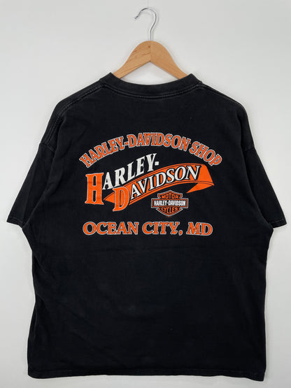 1998 HARLEY DAVIDSON x MARYLAND MAde in USA Size XXL Vintage T-Shirt / A1252