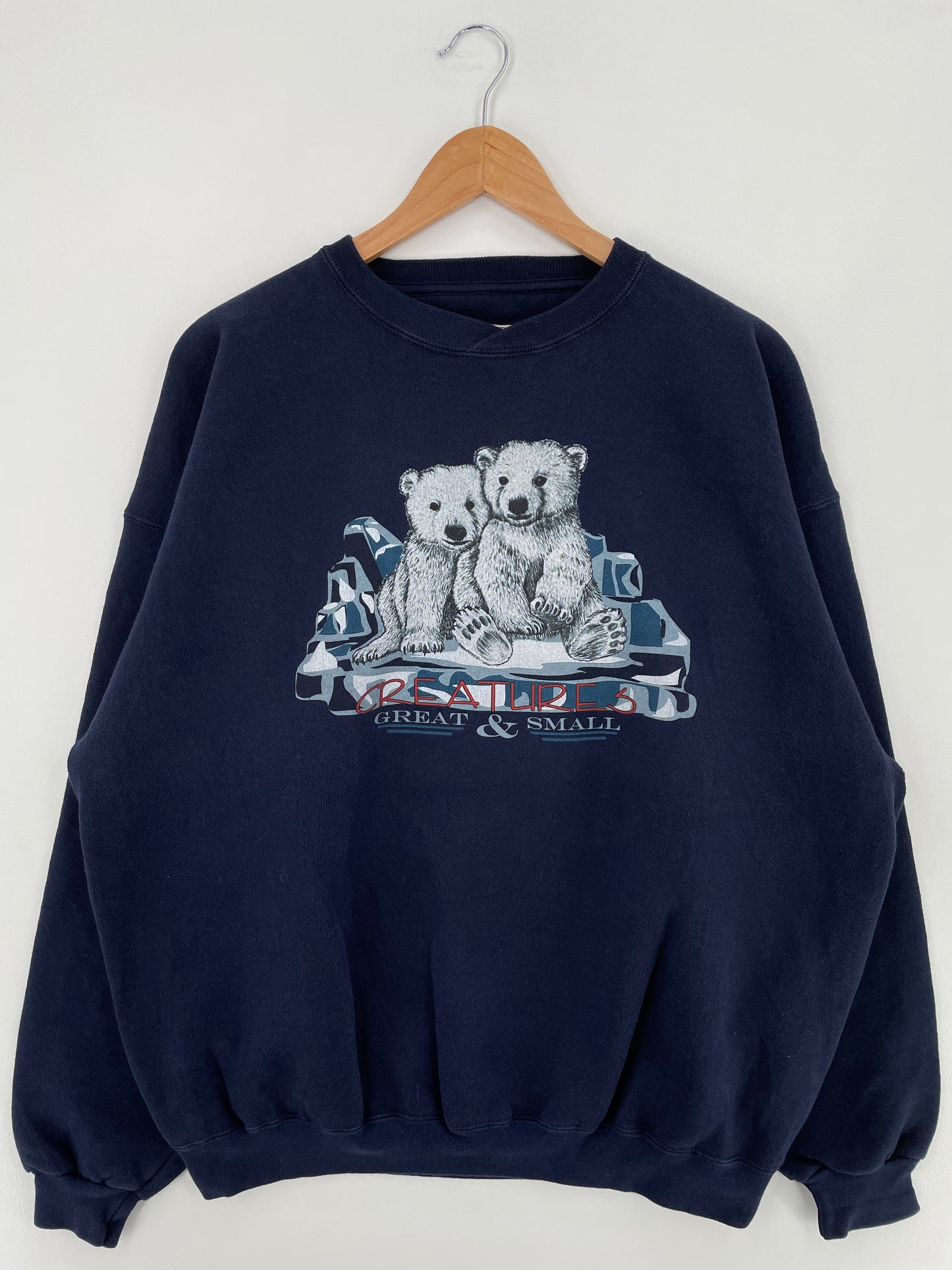 90's POLAR BEAR Made in USA Size XL Vintage Animal Sweat-Shirt / E713
