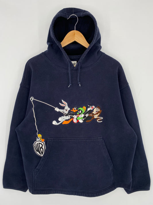 1999 LOONEY TUNES Size L Vintage Hoodie Sweat-shirt / K7135