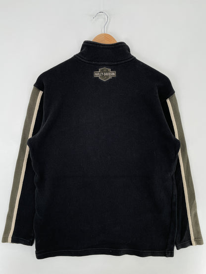 Vintage HARLEY DAVIDSON Size M Vintage Half zip Sweat-Shirt / E3185S