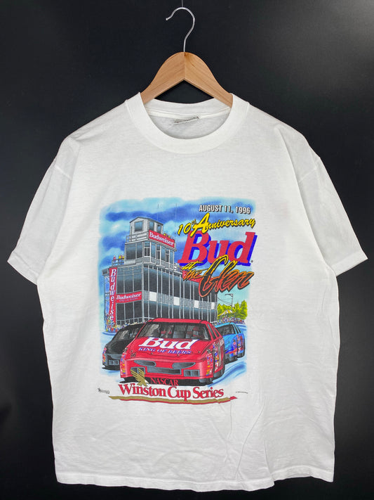 1996 NASCAR WINSTON CUP x BUDWEISER Made in USA Size XL Racing T-Shirt / K9615