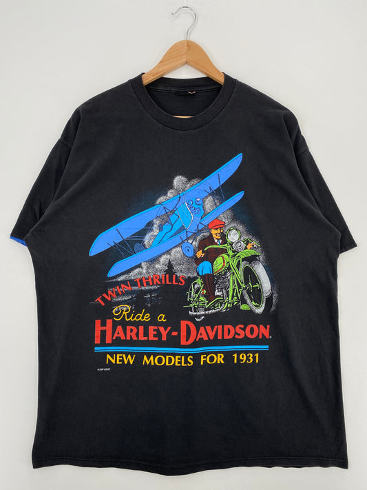 90’s HARLEY DAVIDSON Size No Tag(Approx.XXL) T-Shirts / A5482