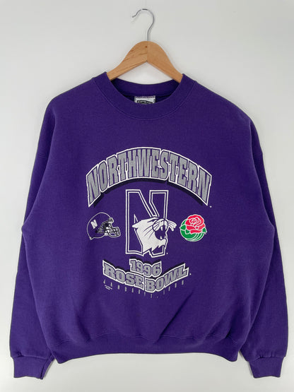 1996 NORTHWESTERN ROSE BOWL Made in USA Size XL Vintage College Sweat-shirt / A1547