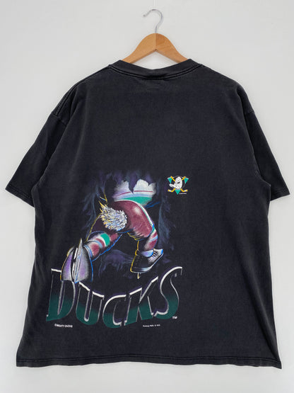 90's ANAHEIM MIGHTY DUCKS Made in USA Size L Vintage NHL T-Shirts / A3206