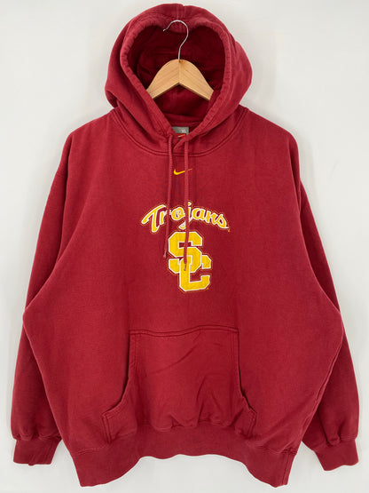 00' NIKE USC TROJANS Size XL Vintage Hoodie Sweat-shirt / K5951