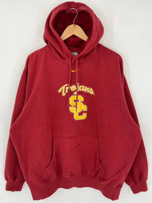 00' NIKE USC TROJANS Size XL Vintage Hoodie Sweat-shirt / K5951