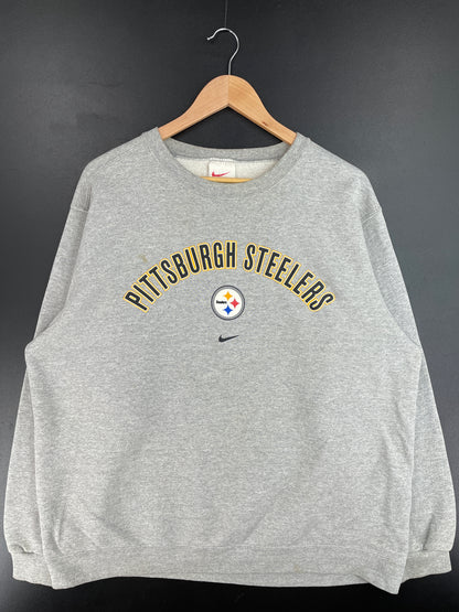 90's NIKE x PITTSBURGH STEELERS Made in USA Size XL Vintage NFL Sweat shirt / E4368S