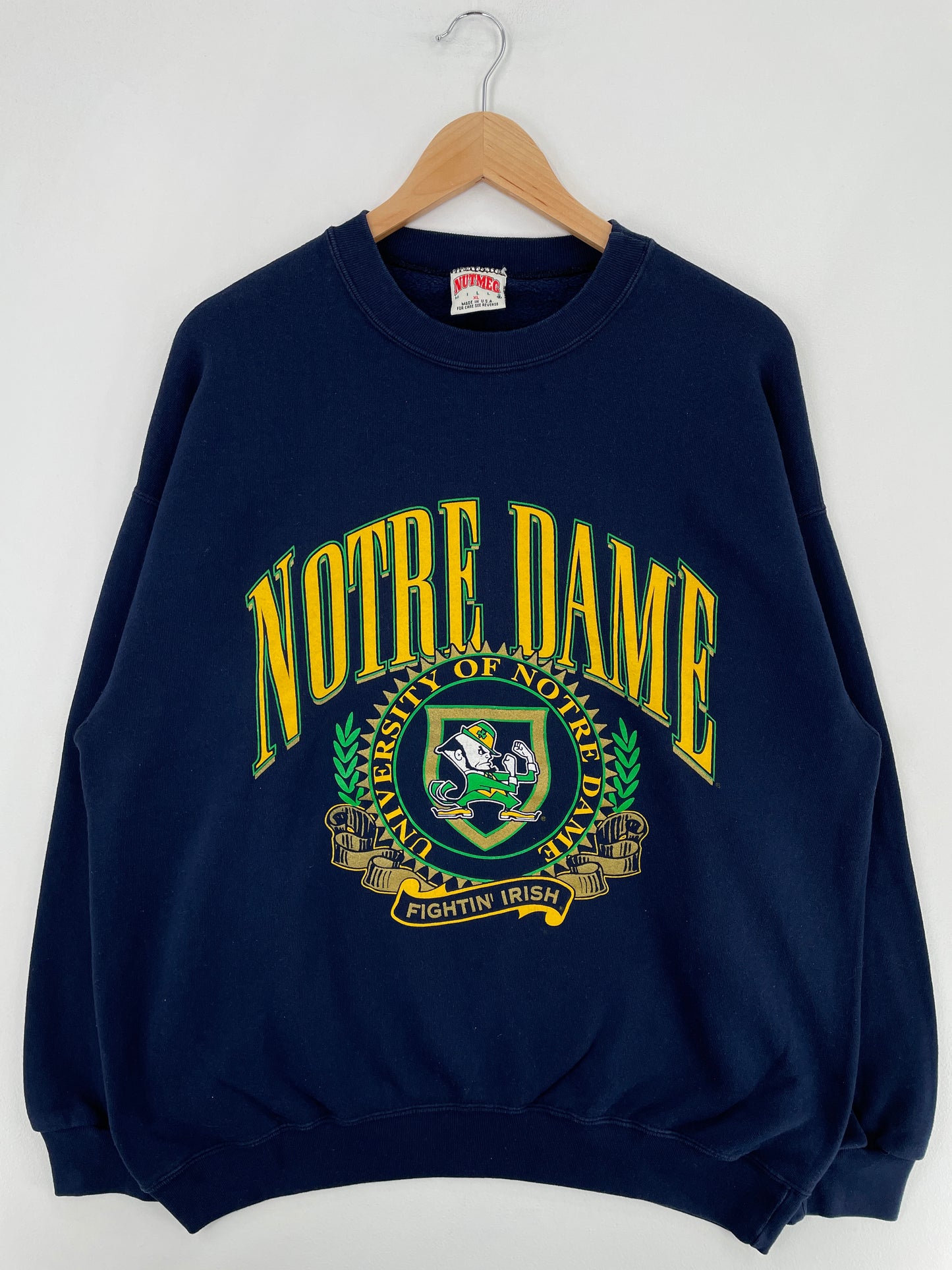 90's NOTRE DAME Made in USA Size XL Vintage College Sweat-shirt / E2374S
