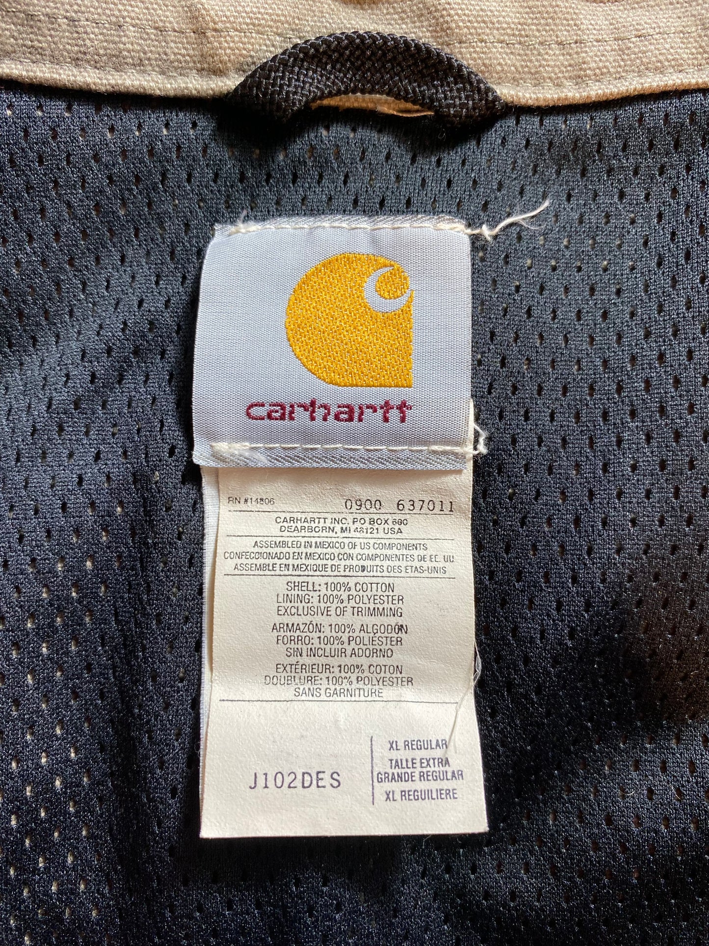 Vintage CARHARTT Size XL Zip-up Sweat-shirt Jacket / K7983