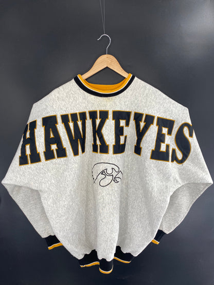 90’s HAWKEYES Made in USA Size XXL Vintage College Sweat-shirt / A454