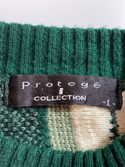 Vintage 3D Coogi-Style Made in USA SizeXL Knit Sweater / 9822