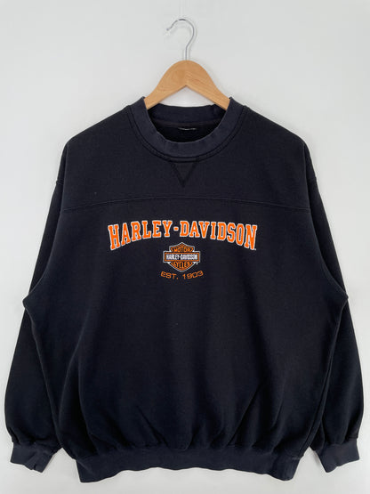 Vintage HARLEY DAVIDSON Made in USA Size No Tag (Approx.XL) Sweat-Shirts / A4454