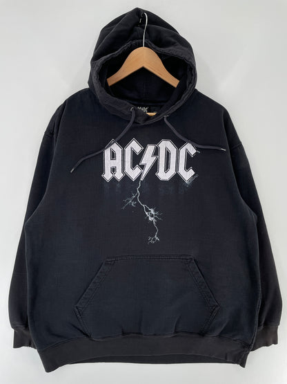 00' AC/DC Size L Vintage Music Hoodie Sweat-shirt / E6696S