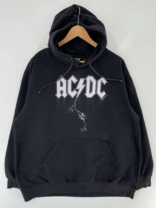 00' AC/DC Size L Vintage Music Hoodie Sweat-shirt / E6696S