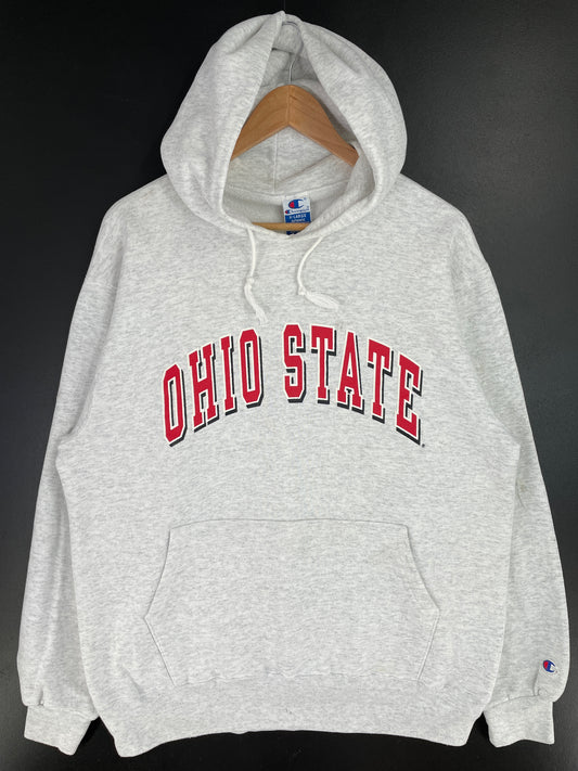 90's OHIO STATE Made in USA Size XL Vintage College Hoodie Sweat-shirt / A9786