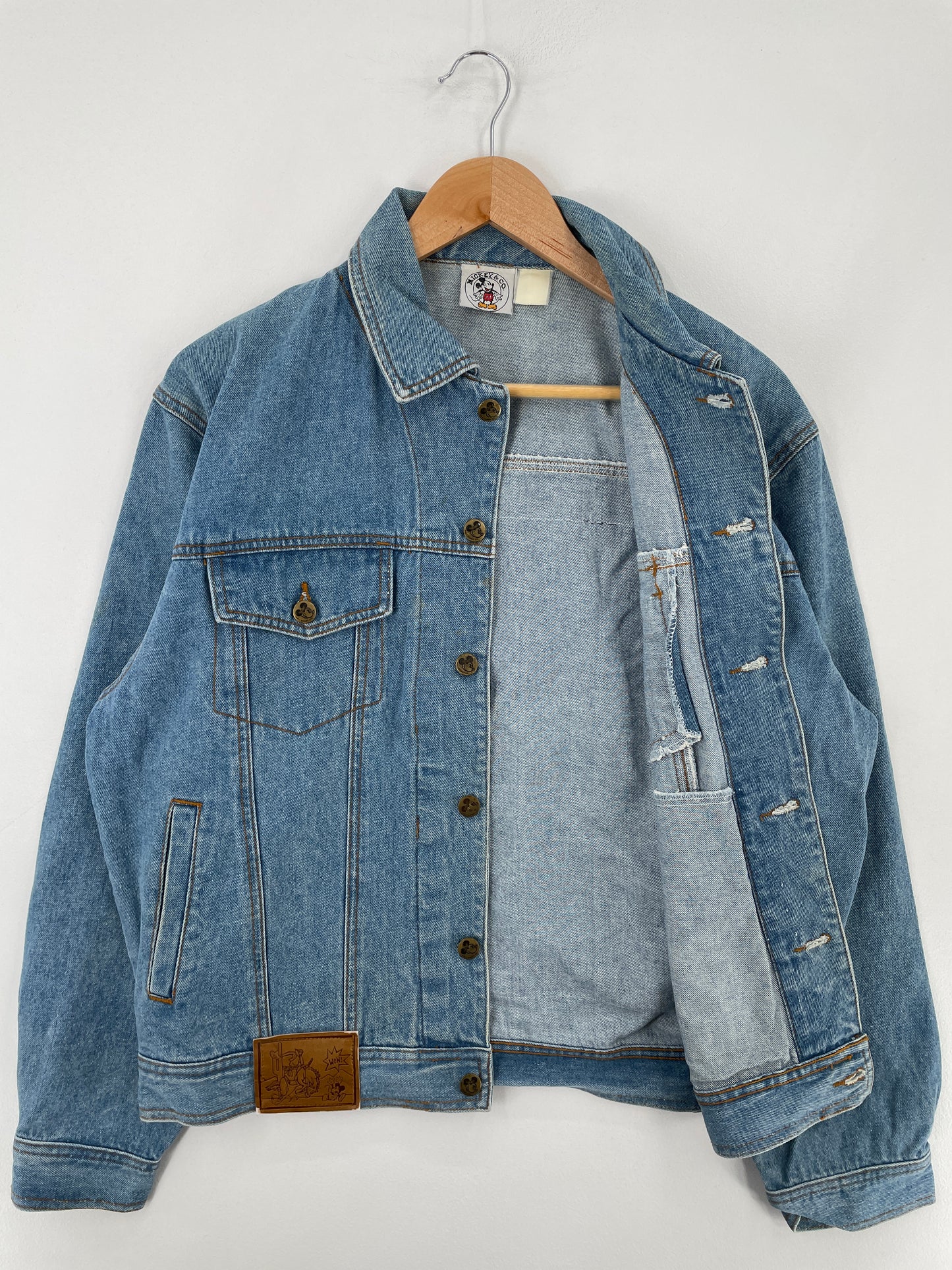 90's DISNEY MICKEY MINNIE Size Approx.M Vintage Denim Jacket / E2766J