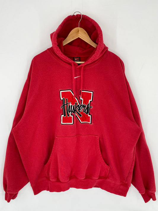 00' NIKE NEBRASKA HUSKERS Size XXL Vintage College Hoodie Sweat-Shirts/ K9827