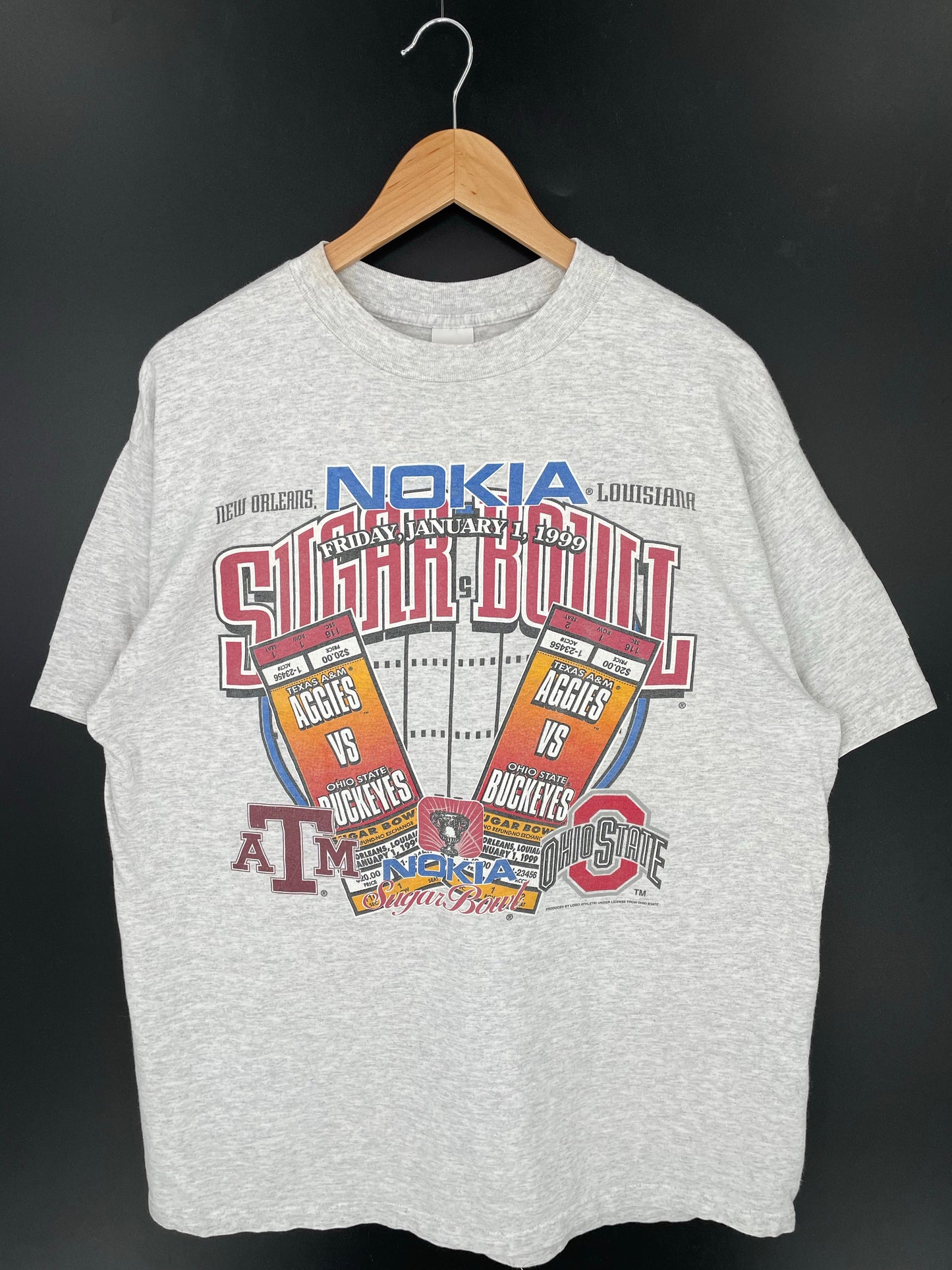 1999 SUGAR BOWL A&M AGGIES Size XL Vintage College T-shirt / K9154