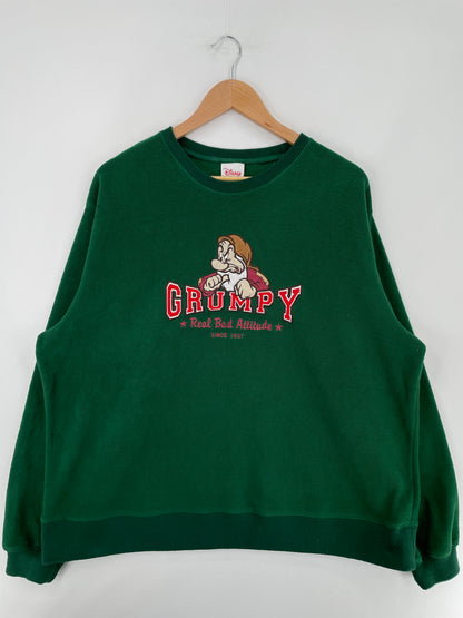 Vintage DISNEY GRUMPY Size L Fleece / E2583S