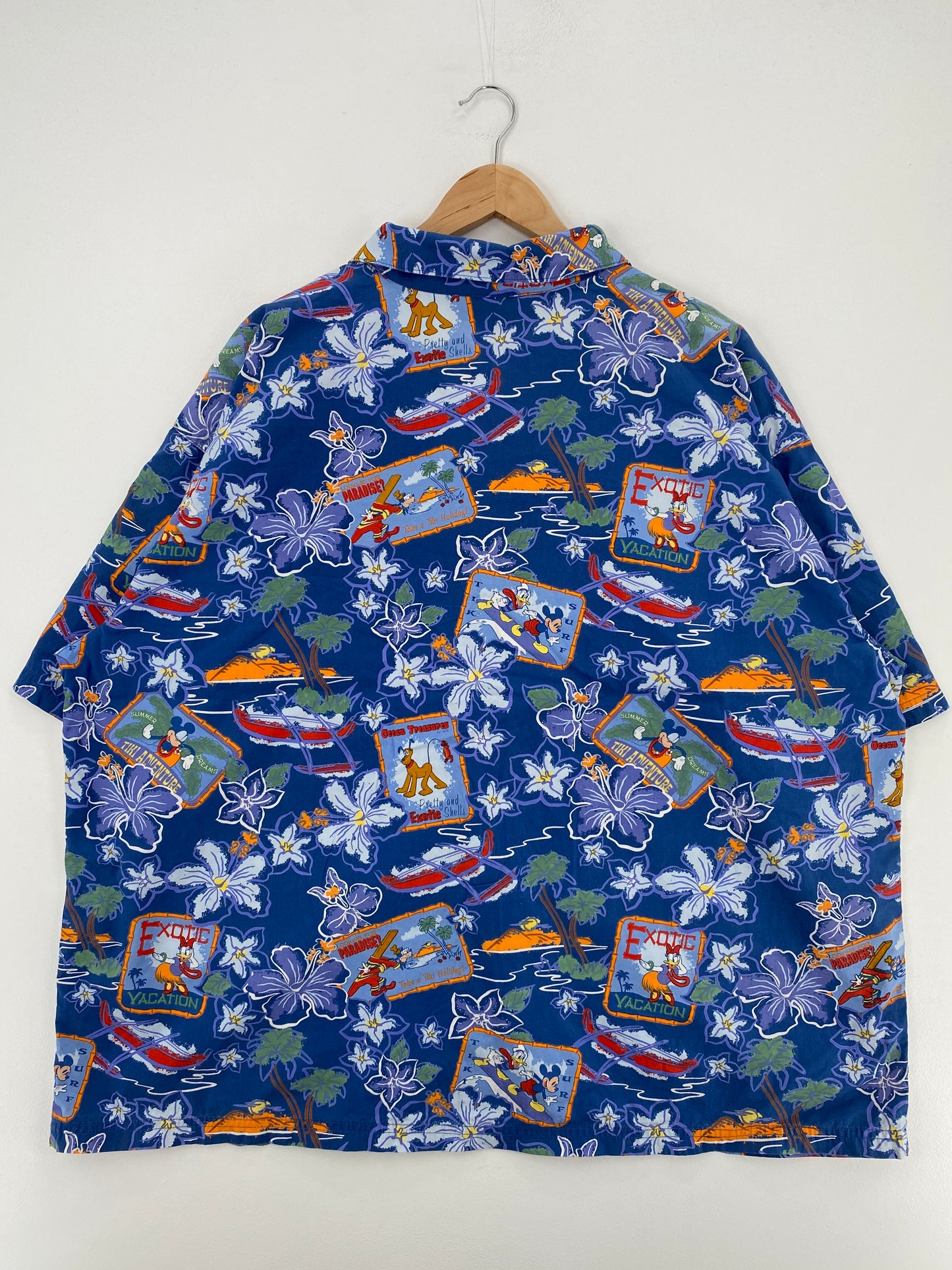 00' DISNEY ALOHA Size XXL Vintage Button Down Short Sleeve Shirt / A4310